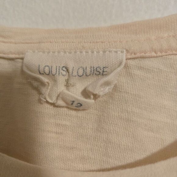 LOUISE LOUISE BE HAPPY BE HIPPIE SHIRT 12YEARS GIRLS 100%‎ COTTON PEACH COLOR - Picture 3 of 6